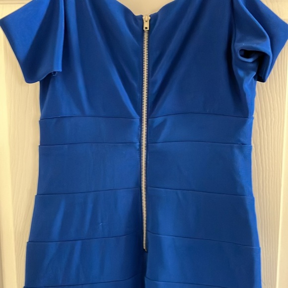 Honey and Rosie Royal Blue Bodycon Off the Shoulder Evening Gown - Medium - Picture 3 of 10
